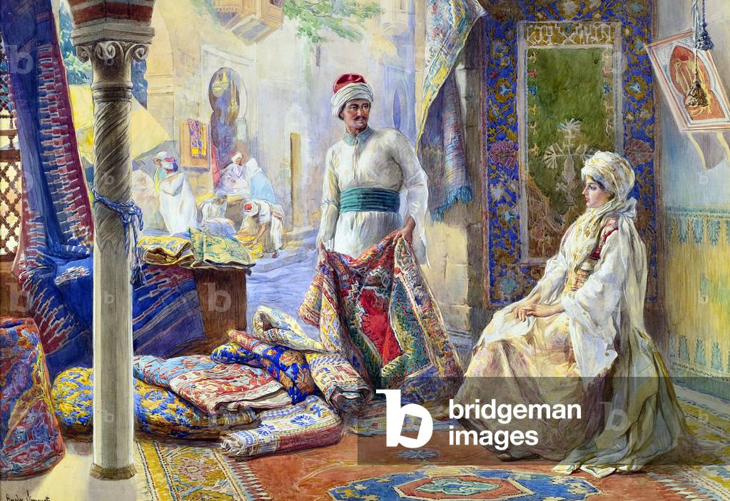 Middle East / Italy: 'The rug merchant', Amedeo Simonetti (1874-1922), c. 1900