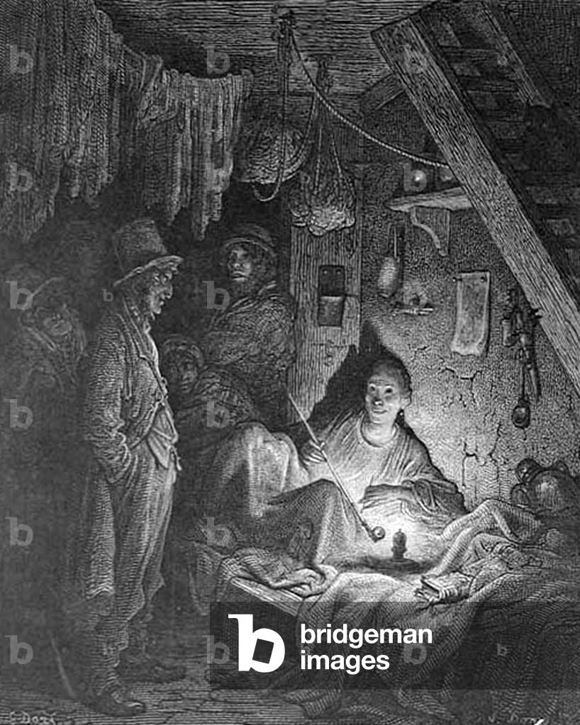 England / UK: 'Opium Smoking in the Lascar's Room', London (1873).
