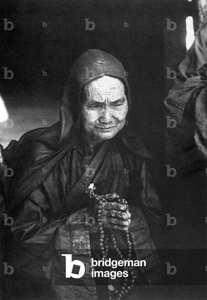 Vietnam: A 1930 photograph of a Vietnamese nun in Cantho, Cochinchina.