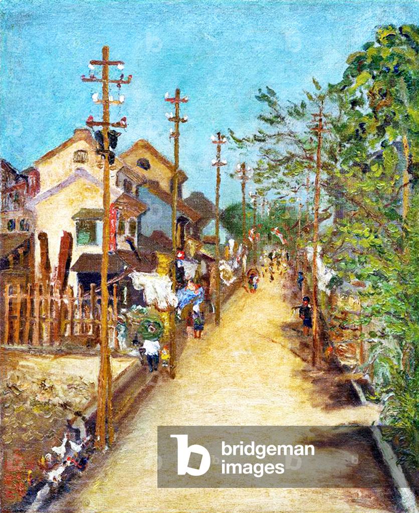 China / Taiwan: 'Chiayi / Jiayi Street', oil on canvas, Chen Cheng-po / Chen Chengbo (1895-1947), 1927