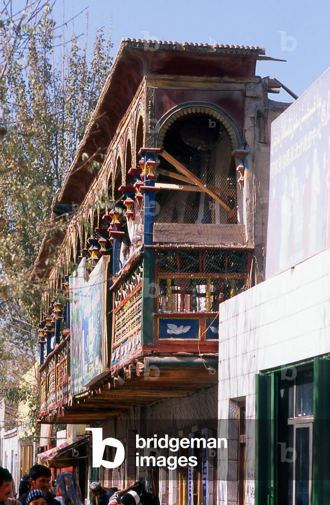 China: Attractive balcony, Khotan, Xinjiang Province