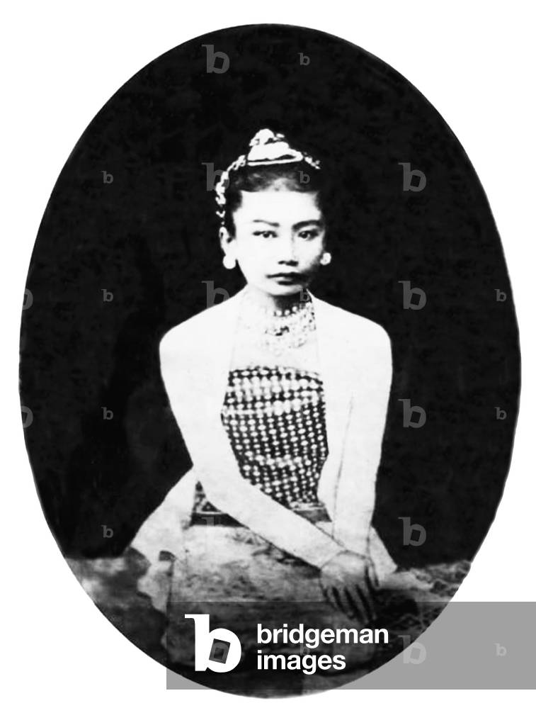 Burma / Myanmar: Queen Supayalat in the royal palace at Mandalay c.1880