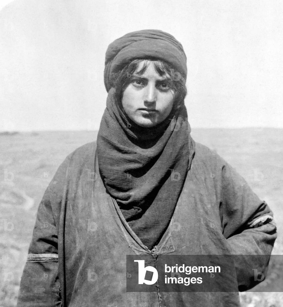 Palestine: A Bedouin woman of the Al Naqab (Negev) region in southern Palestine c. 1910