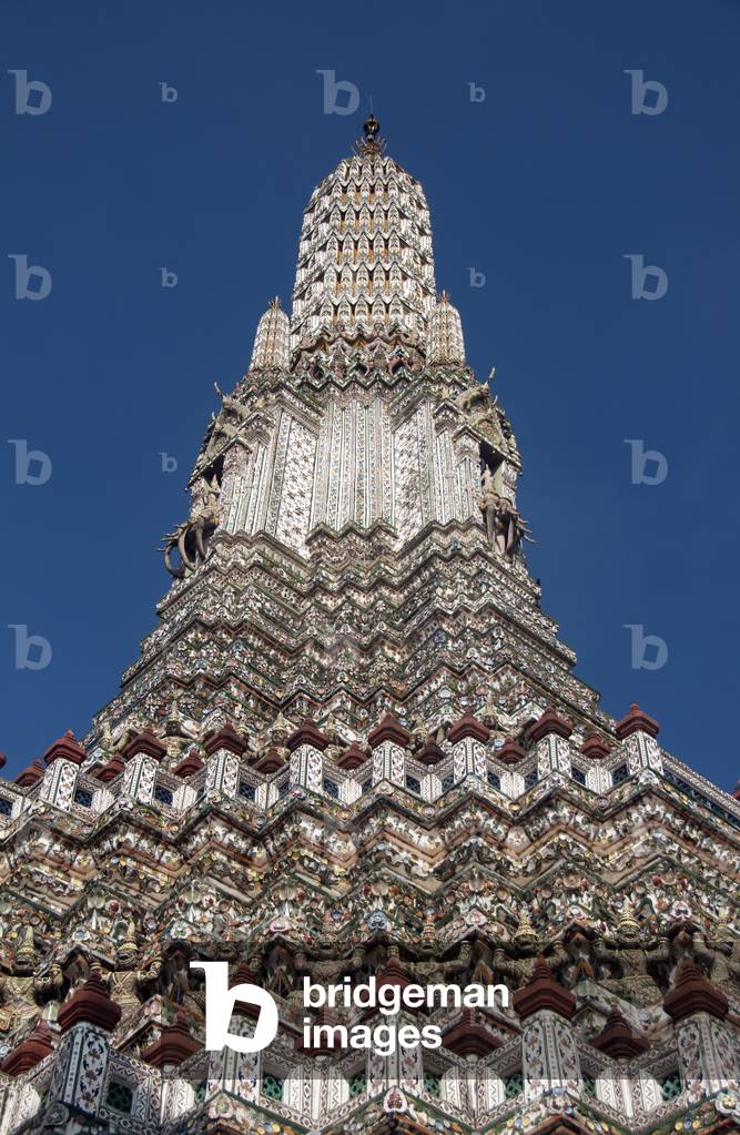 Thailand: The Khmer-style central prang at Wat Arun (Temple of Dawn), Bangkok