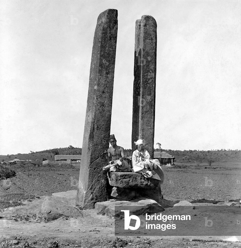 Korea: Anchor stones, Old Pyongyang, early 20th century
