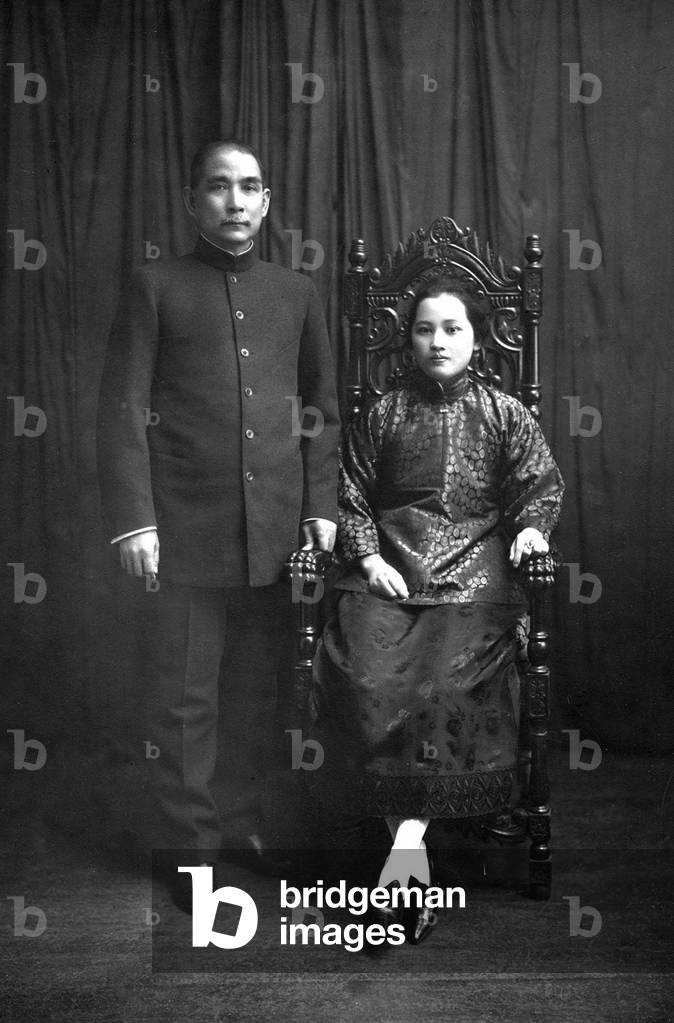 China: Song Qingling (1892-1981), first female Chairman and President of the People's Republic of China, together with her husband, Dr Sun Yat-sen (1866-1925), founder of the Chinese Republic (1912)