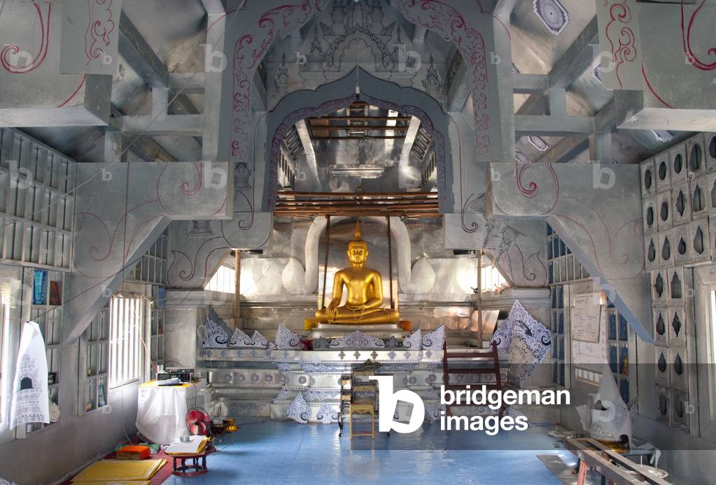 Thailand: Unfinished interior of new silver viharn, Wat Sri Suphan, Chiang Mai, northern Thailand
