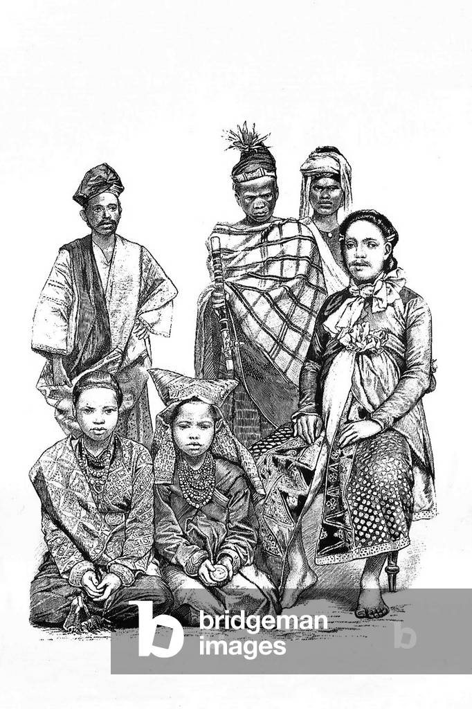 Germany / Indonesia: left to right, Minangkabau of Sumatra, Bataks of Sumatra, Man from Makassar (Ujung Pandang) in Sulawesi, 