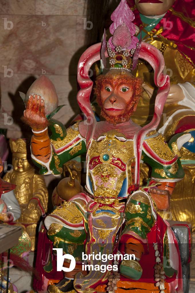 Thailand: Monkey statue, San Chao Bang Niew (Chinese Taoist temple), Phuket Vegetarian Festival