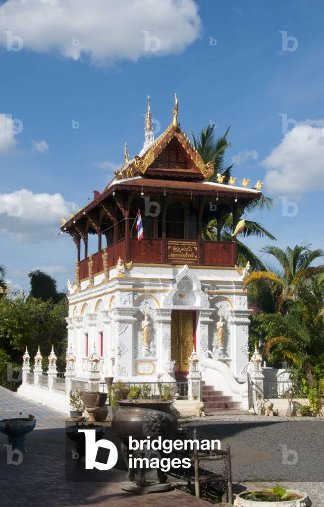 Thailand: The Ho Trai or library building, Wat Changkam, Wiang Kum Kam, Chiang Mai