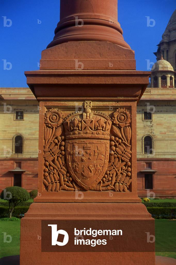 India: One of the four dominion columns presented to India by Canada, Australia, New Zealand and South Africa at the Secretariat Building (Central Secretariat) home to India's government administration, Raisina Hill, New Delhi
