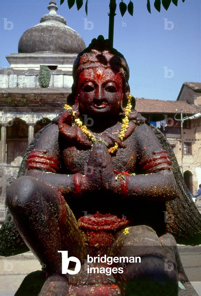 Nepal: Garuda statue in front of a Vishnu temple in Patan, Kathmandu Valley (1998)