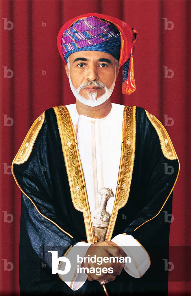 Oman: Official portrait of Qaboos bin Said Al Said, Sultan of Oman (1970- )