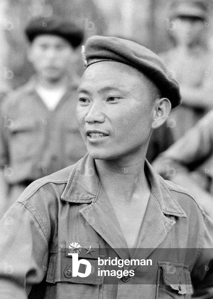 Laos: General Vang Pao in military fatigues during the American 'Secret War' (1960-1973), c. early-1960s