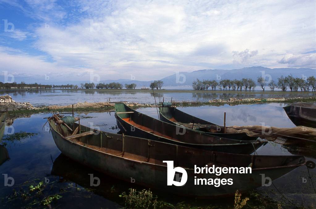 China: Local boats at Erhai Lake, Dali, Yunnan Province