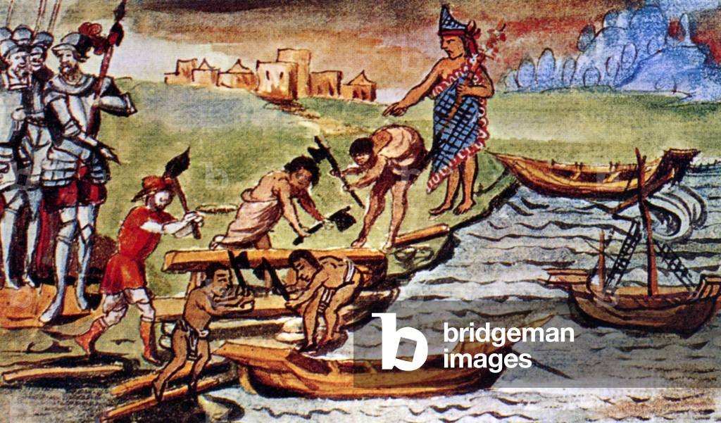 Mexico: Boat builders repair Spanish carracks and galleys at a port in Mexico in the 1600s.