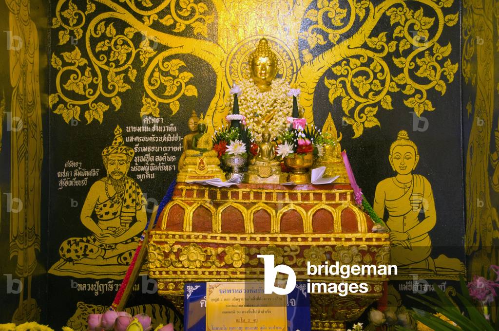Thailand: Small shrine at Wat Phrathat Doi Kham, Chiang Mai