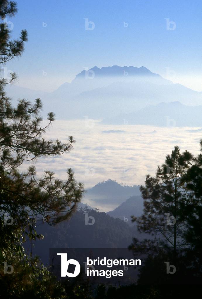 Thailand: The summit of Doi Chiang Dao (Chiang Dao Mountain) swathed in morning mists, Chiang Dao, northern Thailand