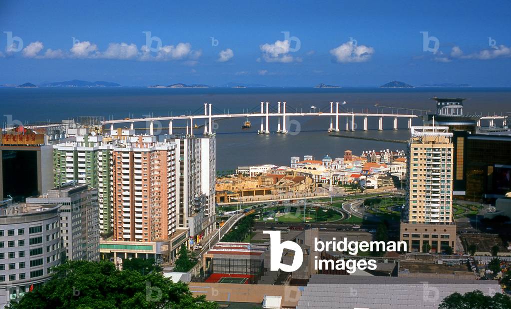 China: The Ponte de Amizade (Friendship Bridge) from Guia Hill, Macau