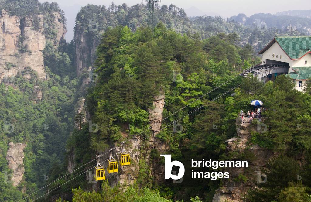 China: Cable car, Wulingyuan Scenic Area, Hunan Province