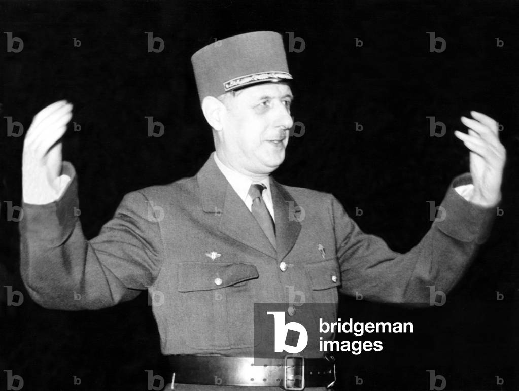 France / French President Charles de Gaulle (1890-1970) in Strasbourg, 1 April 1947