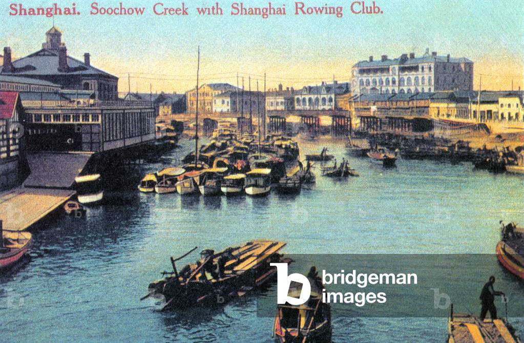 China: Shanghai, Suzhou Creek and the Shanghai Rowing Club, c.1925.