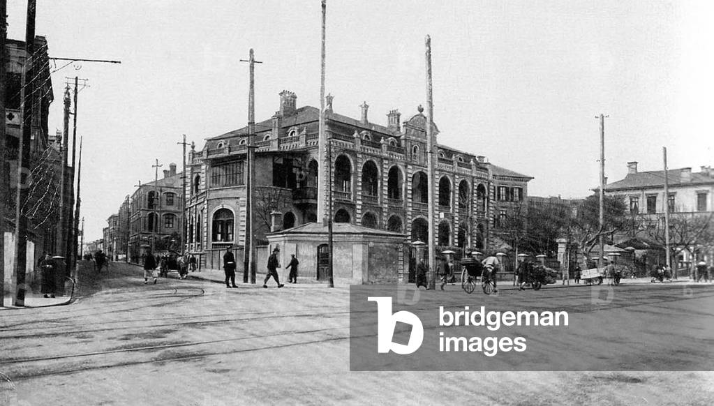 China: Shanghai - Rue du Consulat and the Quai de France in 1915.