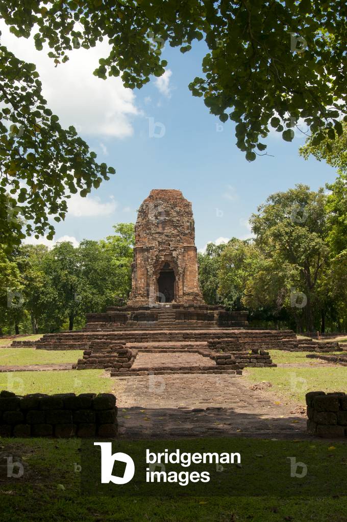 Thailand: Brick prang, Prang Si Thep (11th - 12th century CE), Si Thep Historical Park, Phetchabun Province