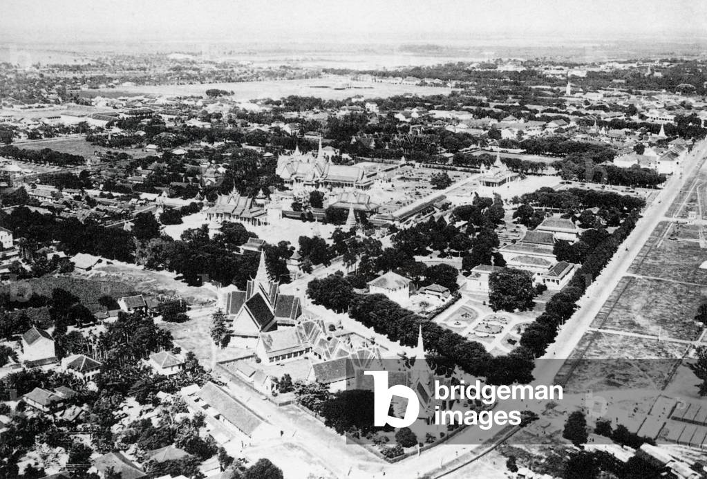 Cambodia: An aerial view of Phnom Penh in 1930.