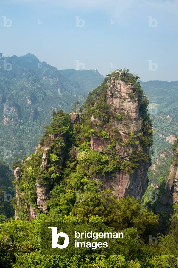 China: Quartzite sandstone pillars and peaks, Wulingyuan Scenic Area, Hunan Province