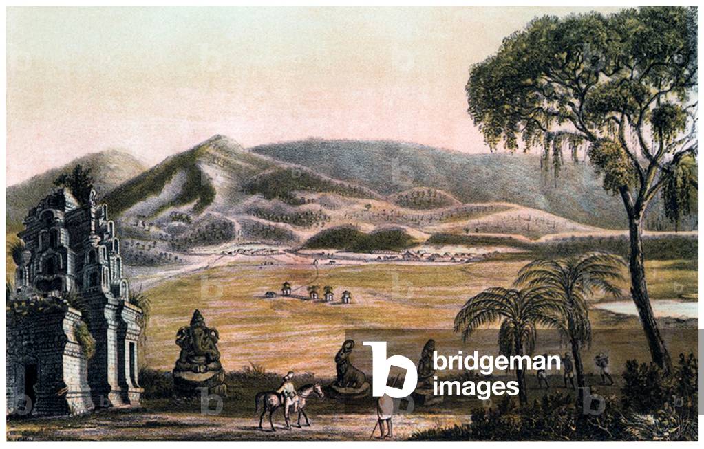 Indonesia: Hindu temple complex on the Dieng Plateau, Central Java. Sailendra Period, c. 8th century. Johannes Muller, 1859