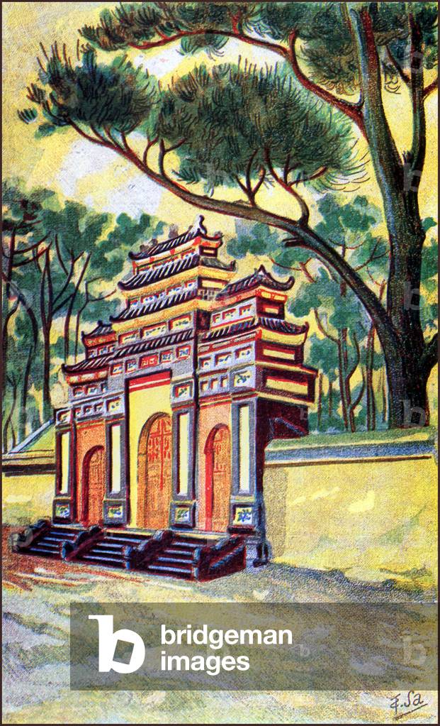 Vietnam: South Gate to the Palace of Youth, Nam Giao, Hue, c.1930.