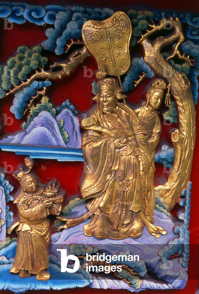 Taiwan: Taoist figures inside the Mingde Guan Temple, Taoyuan