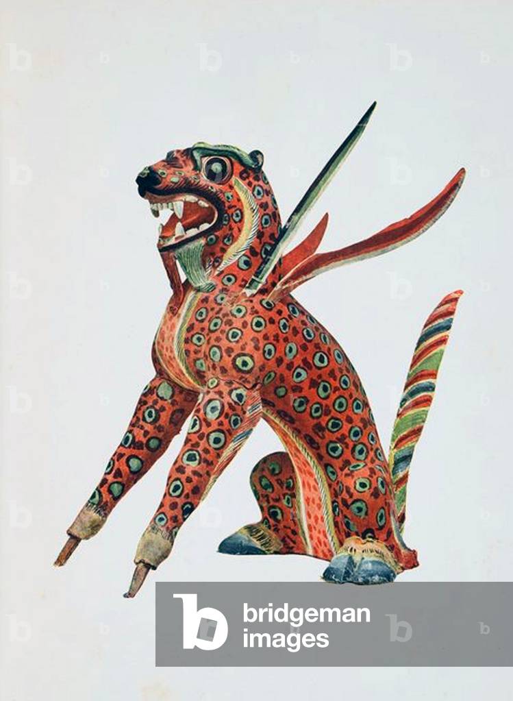 China: Clay model of a monster from Astana Cemetery, Turfan, Xinjiang