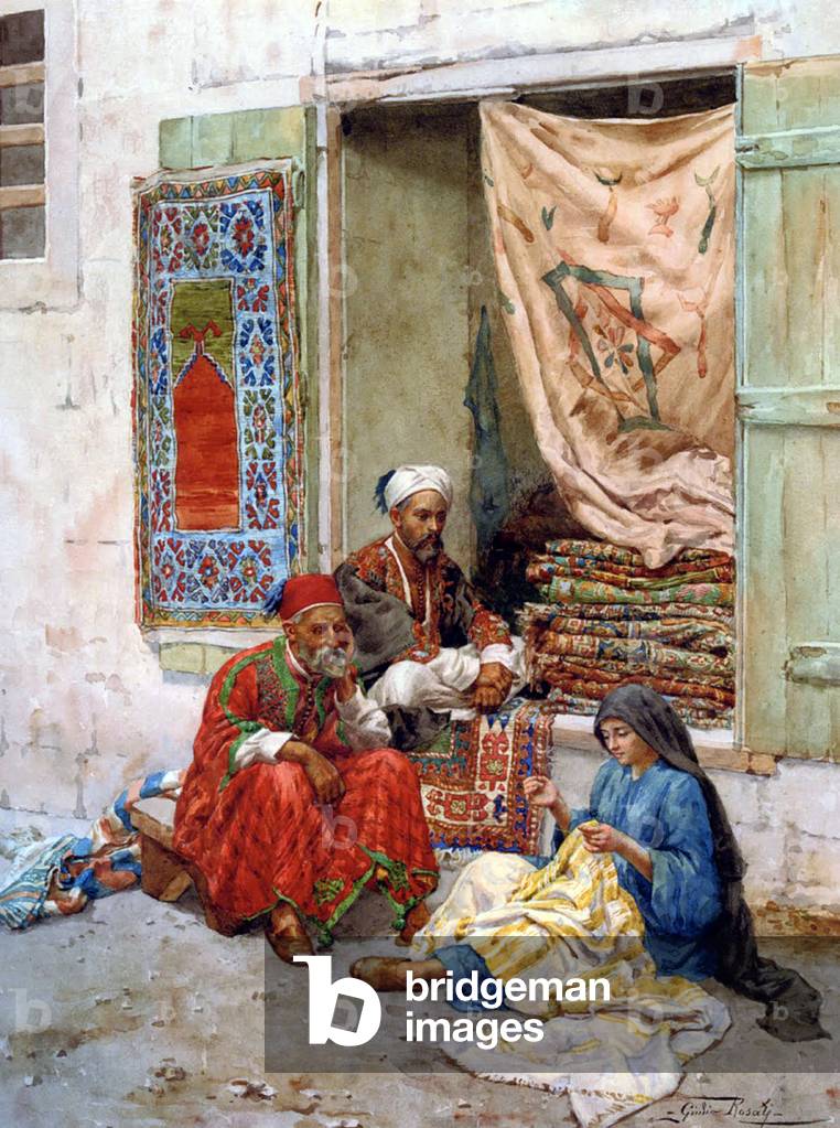 Middle East / Italy: 'The Carpet Merchants', Giulio Rosati (1858-1917)