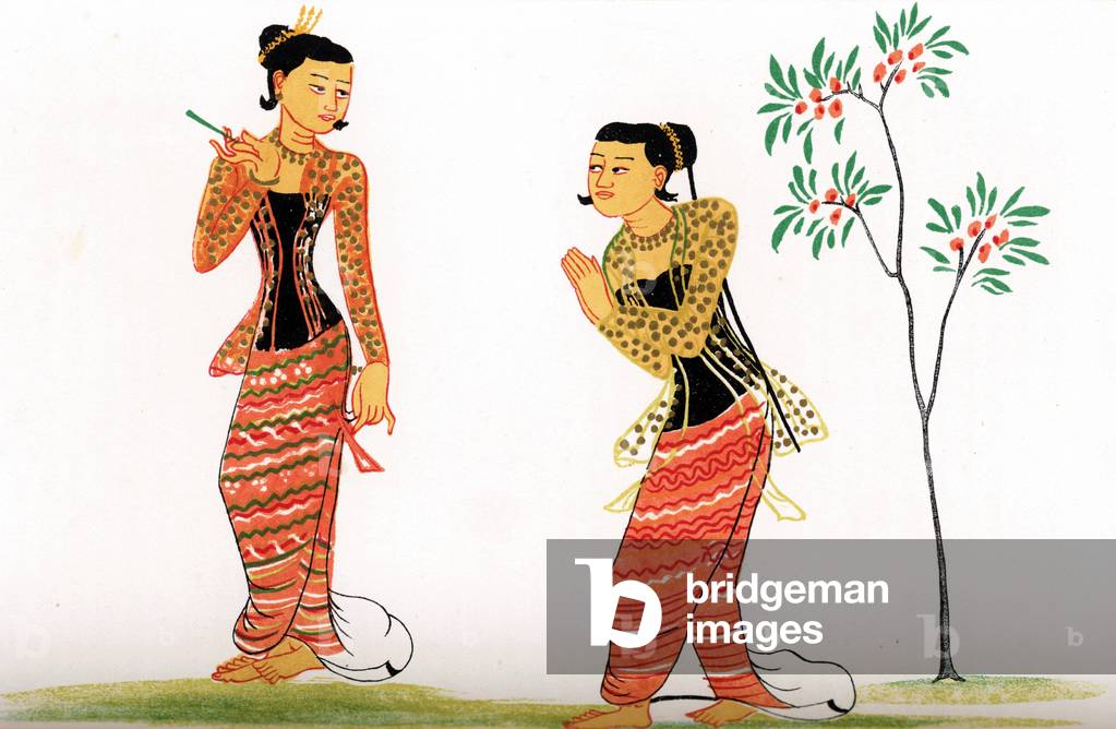 Burma / Myanmar: 'Two Dancing Girls', late Konbaung Era, M.D. Gordon, 1877