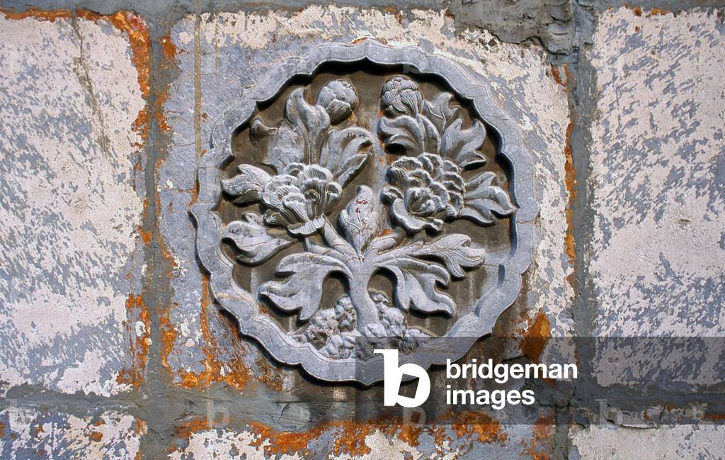 China: Flower motif at Canglang Ting or Blue Wave Pavilion, Suzhou