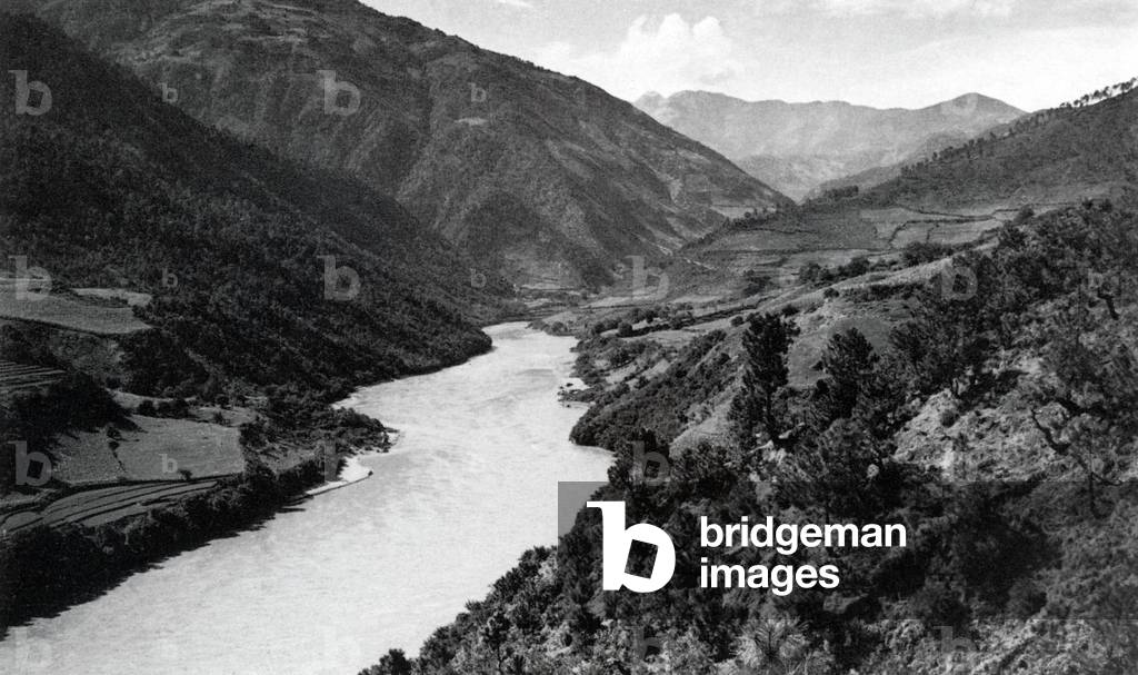 China / Tibet: The Mekong River photographed in 1938 at Yang Tsu Gorge, north of Tsechung.