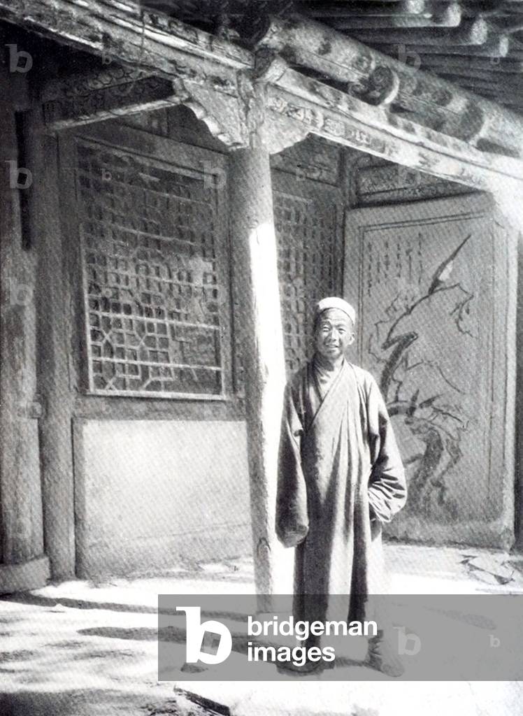China: Taoist monk Wang Yuanlu at Mogao, Dunhuang, Gansu, c. 1907