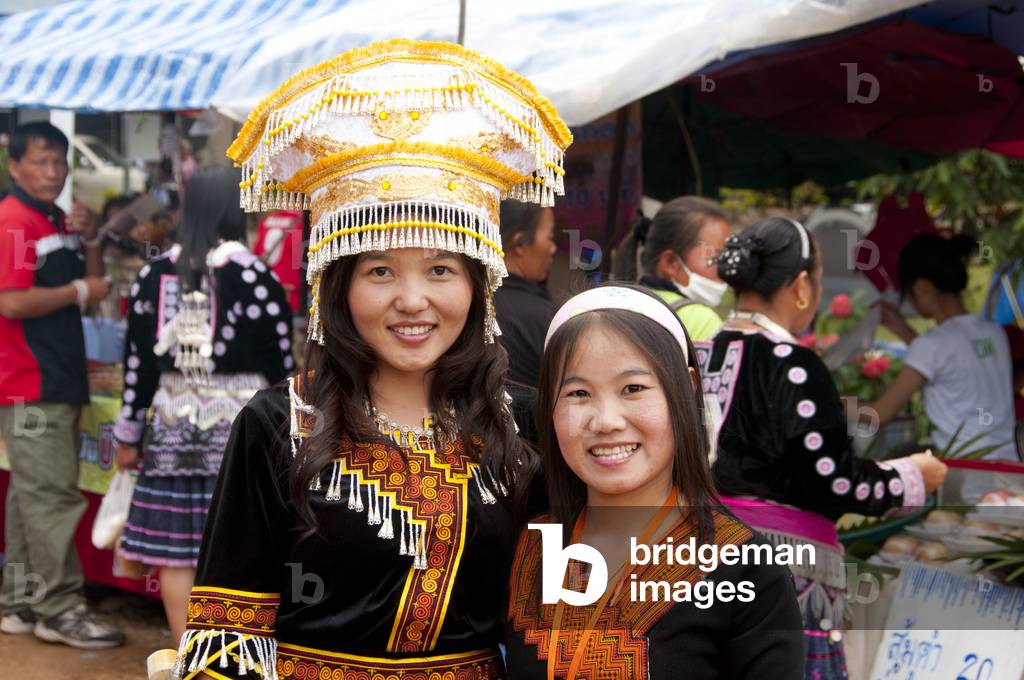 Thailand: Finely dressed women at Hmong New Year celebrations, Chiang Mai, Northern Thailand