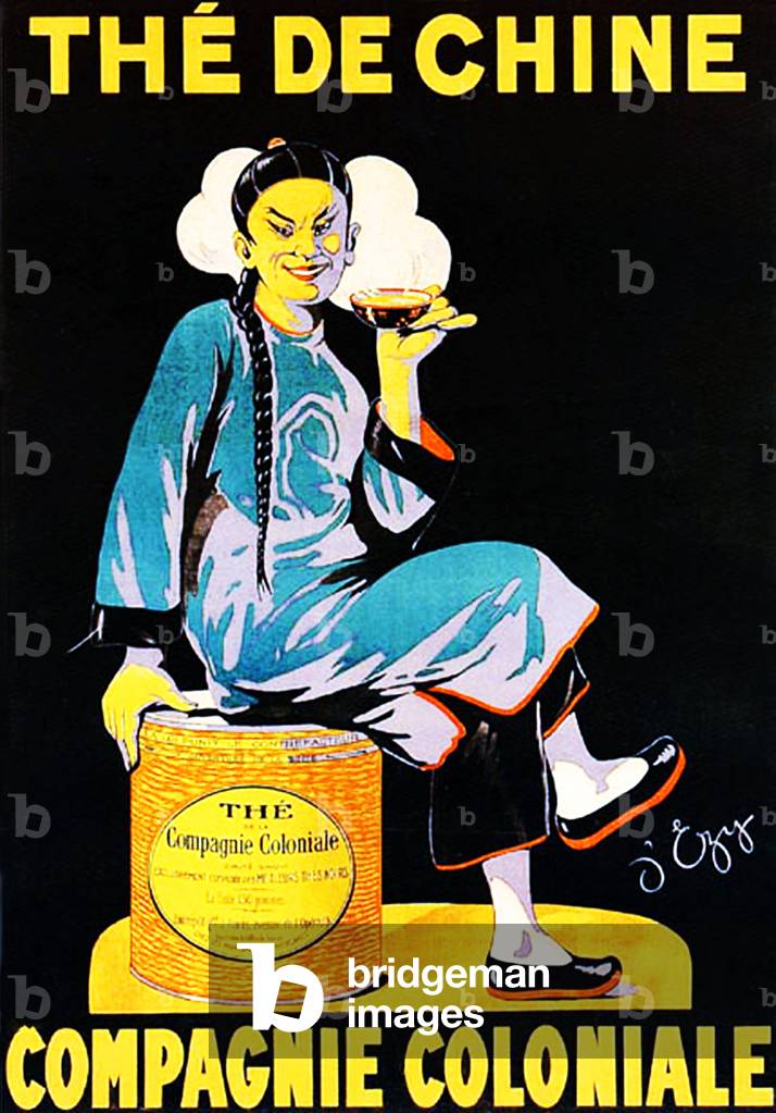 China - France: 'The De Chine' ('Chinese Tea), advertising poster for Compagnie Coloniale, Paris, c. 1900