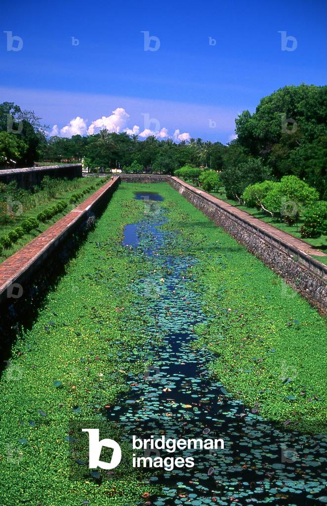 Vietnam: The moat from the Ngo Mon Gate, The Imperial City, The Citadel, Hue
