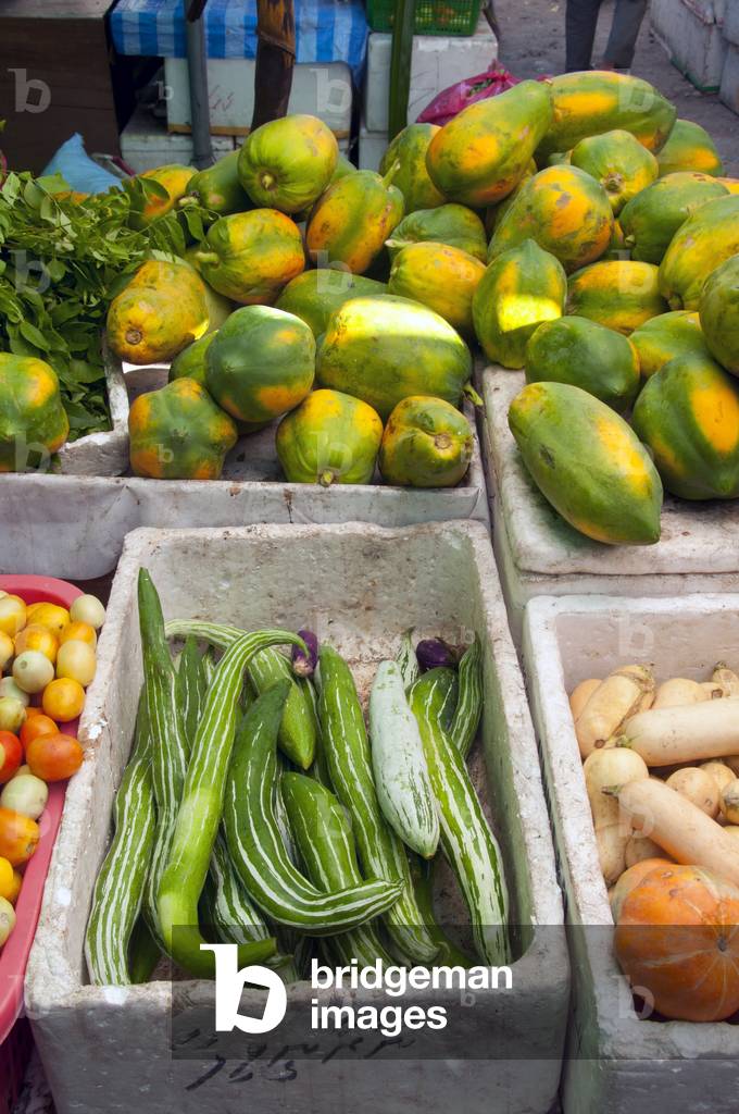 Maldives: Fruit and vegetable market in the capital Male, North Male Atoll