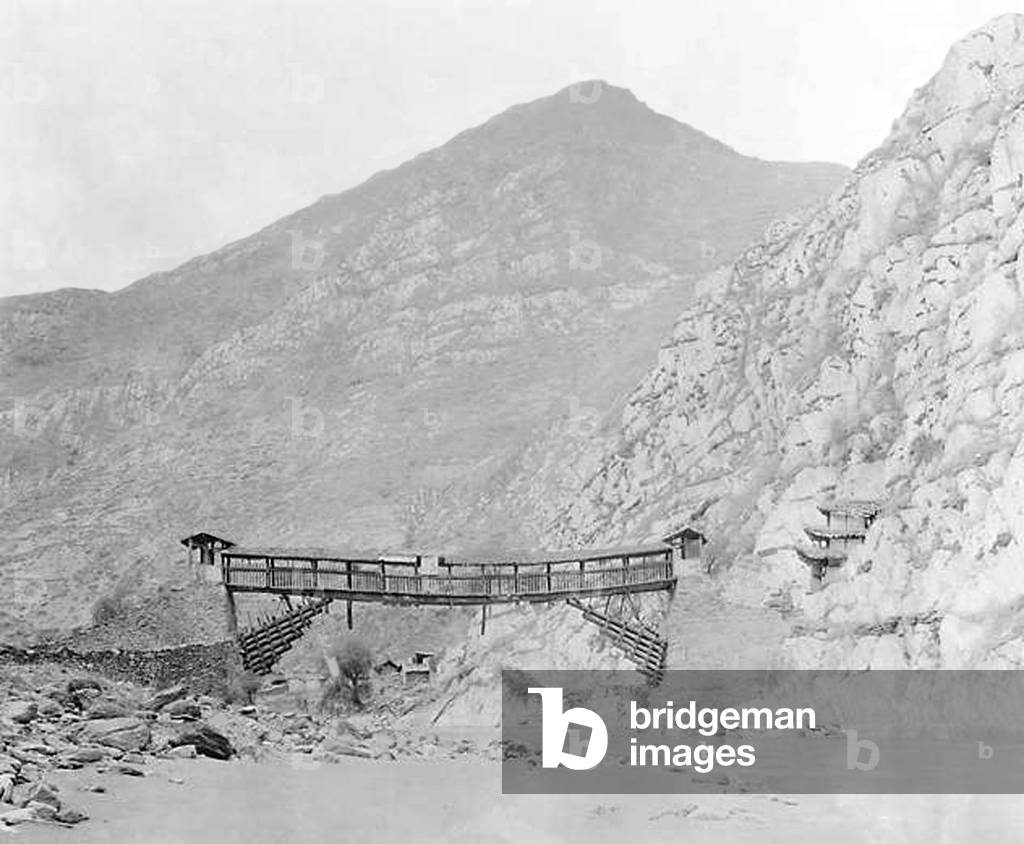 China: Bridge across the Wenxian He, Ganxu, c. 1900.