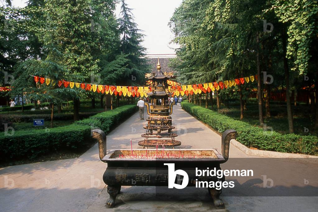 China: Incense in the Qingyang Gong (Green Goat Temple), Chengdu, Sichuan Province