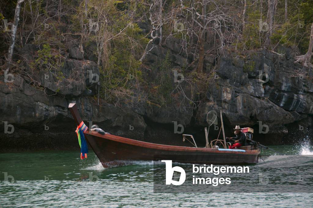 Thailand: Ko Tarutao Marine National Park, Ko Tarutao, typical longtail boat