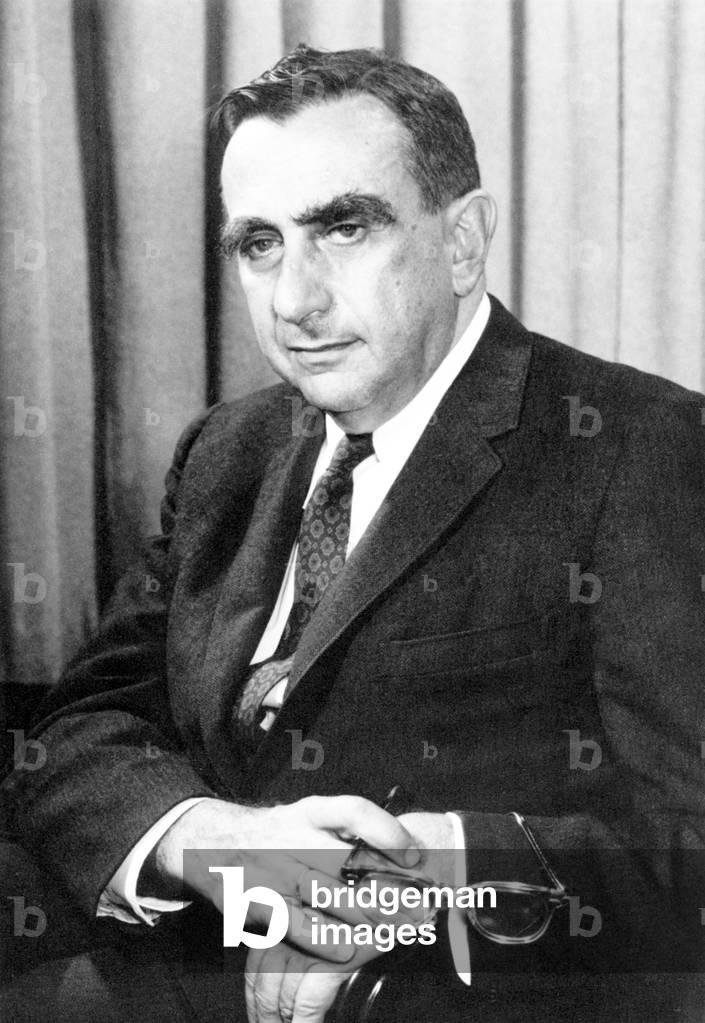 USA-Hungary: Edward Teller (January 15, 1908 - September 9, 2003), Hungarian-born American theoretical physicist known colloquially as 'the father of the hydrogen bomb'. Lawrence Livermore National Laboratory, 1958