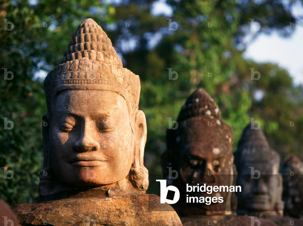 Cambodia: Devas (benevolent deities or angels) lining the route to the South Gate, Angkor Thom