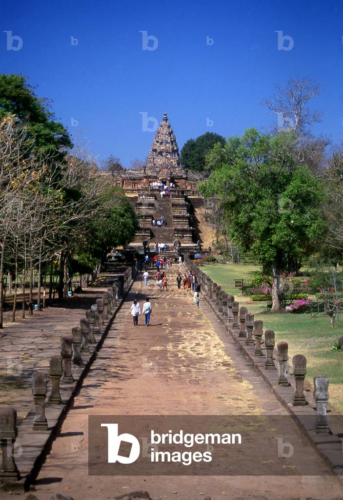 Thailand: Processional Way leading to the Naga-headed stone stairway, Prasat Hin Phanom Rung, Buriram Province