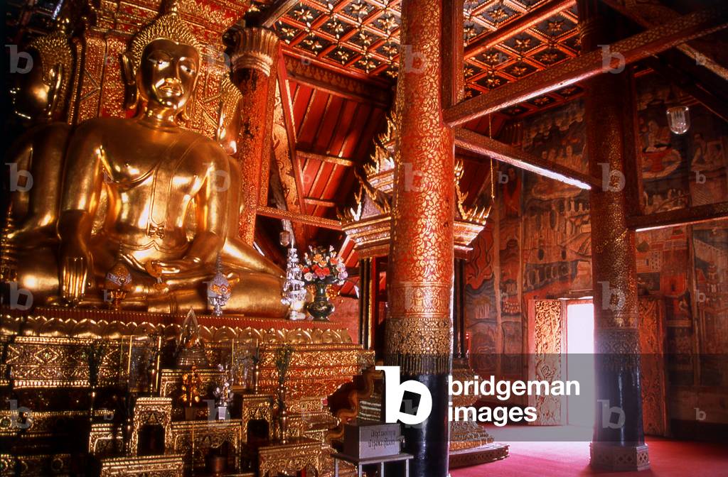Thailand: Four identical Sukhothai-style Buddha images at the centre of Wat Phumin, Nan, North Thailand
